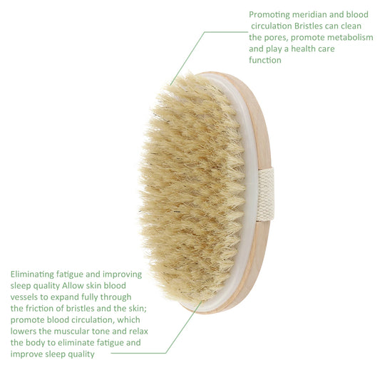 Shower Brush Hot Dry Skin Body Brush Soft Natural Bristle Shower Wooden Bath Shower Bristle Brush SPA Body Without Handle