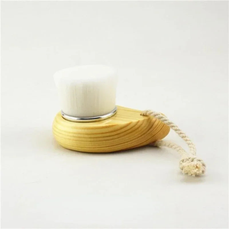 Wood Handle Facial Cleansing Brush Manual Soft Face Massager Skin Pore Clean Brush Face Care Face Brush Cleansing Beauty Tools