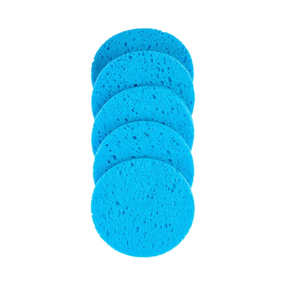 5/10pcs 6/7/8/9cm Face Round Makeup Remover Tool Natural Wood Pulp Sponge Cellulose Compress Cosmetic Puff Facial Cleaning Spong