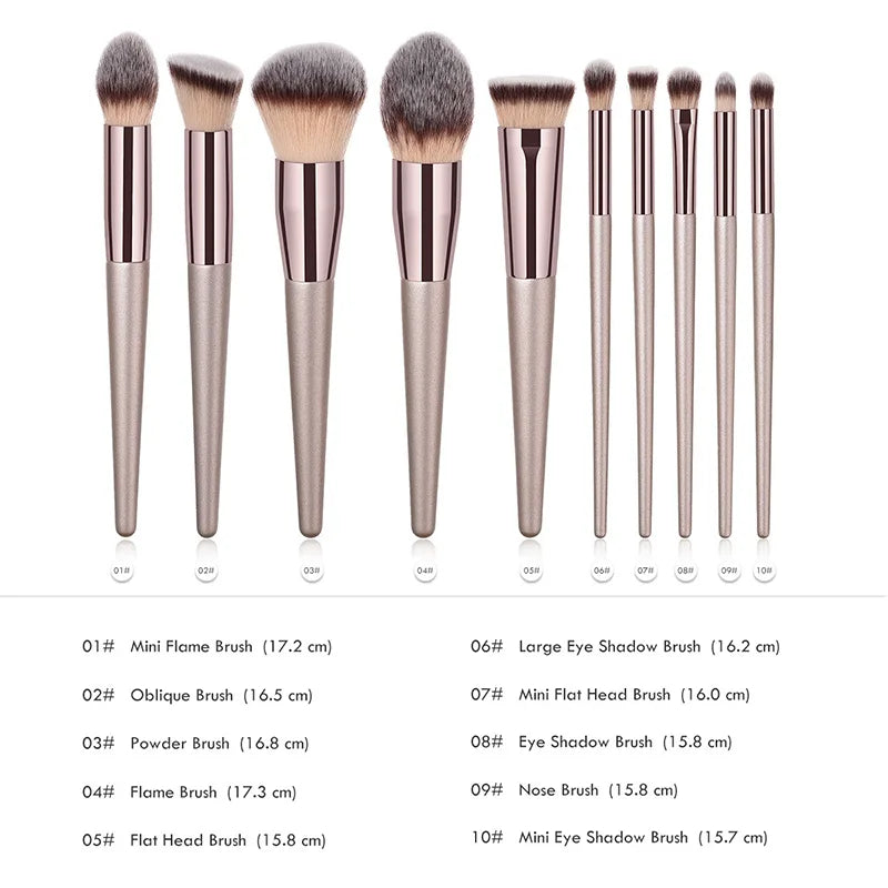 Champagne Finish Brush Set