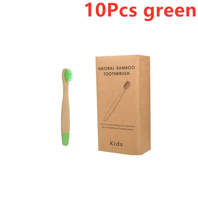 New  Organic Children's Bamboo Toothbrush ten Colors Soft Fibre Bristles Biodegradable Handle Eco Friendly Kids Toothbrushes