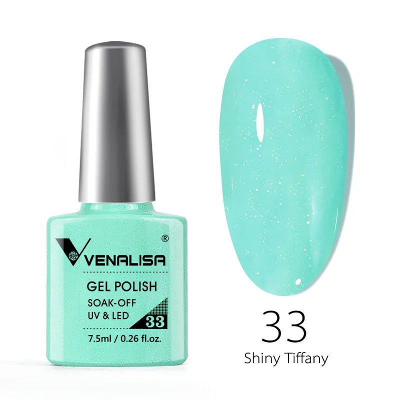 VENALISA Reflective Disco Glitter Full Coverage Super Diamond Sparkle Pigment Gel Nail Polish Soak off UV LED Nail Gel Varnish