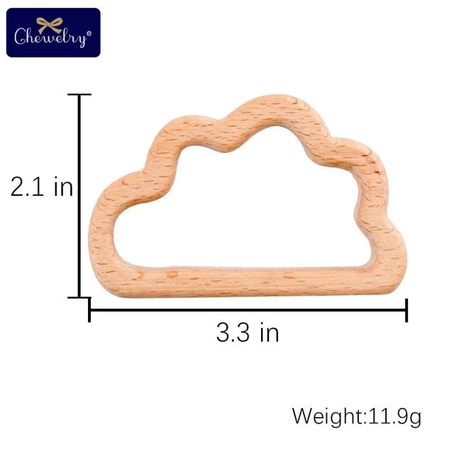 10pc Wooden Teether Animals Beech Teething Grasping Wooden Animal Toy Rodent Baby Teether Pendant DIY  Pacifier Chain Kids Goods