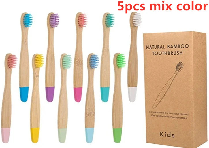 New  Organic Children's Bamboo Toothbrush ten Colors Soft Fibre Bristles Biodegradable Handle Eco Friendly Kids Toothbrushes