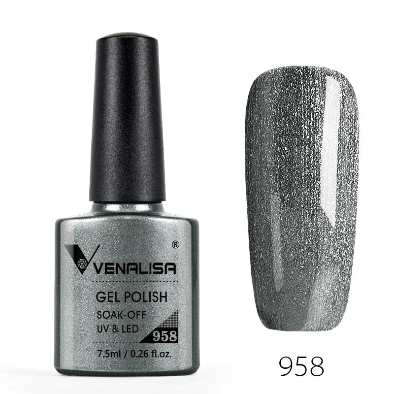 VENALISA Reflective Disco Glitter Full Coverage Super Diamond Sparkle Pigment Gel Nail Polish Soak off UV LED Nail Gel Varnish