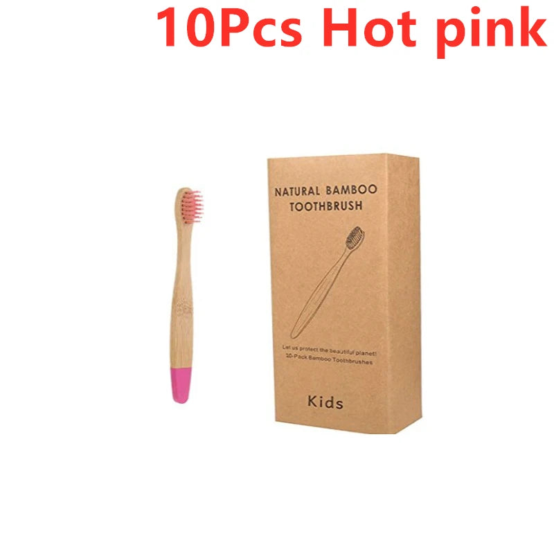 New  Organic Children's Bamboo Toothbrush ten Colors Soft Fibre Bristles Biodegradable Handle Eco Friendly Kids Toothbrushes