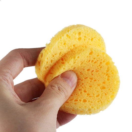 5/10pcs 6/7/8/9cm Face Round Makeup Remover Tool Natural Wood Pulp Sponge Cellulose Compress Cosmetic Puff Facial Cleaning Spong