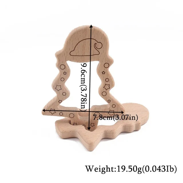 10pc Wooden Teether Animals Beech Teething Grasping Wooden Animal Toy Rodent Baby Teether Pendant DIY  Pacifier Chain Kids Goods