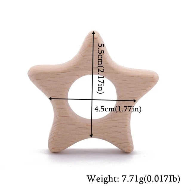 10pc Wooden Teether Animals Beech Teething Grasping Wooden Animal Toy Rodent Baby Teether Pendant DIY  Pacifier Chain Kids Goods