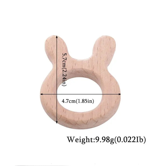 10pc Wooden Teether Animals Beech Teething Grasping Wooden Animal Toy Rodent Baby Teether Pendant DIY  Pacifier Chain Kids Goods