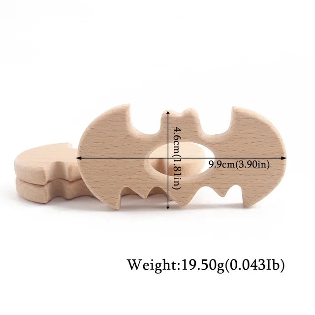 10pc Wooden Teether Animals Beech Teething Grasping Wooden Animal Toy Rodent Baby Teether Pendant DIY  Pacifier Chain Kids Goods