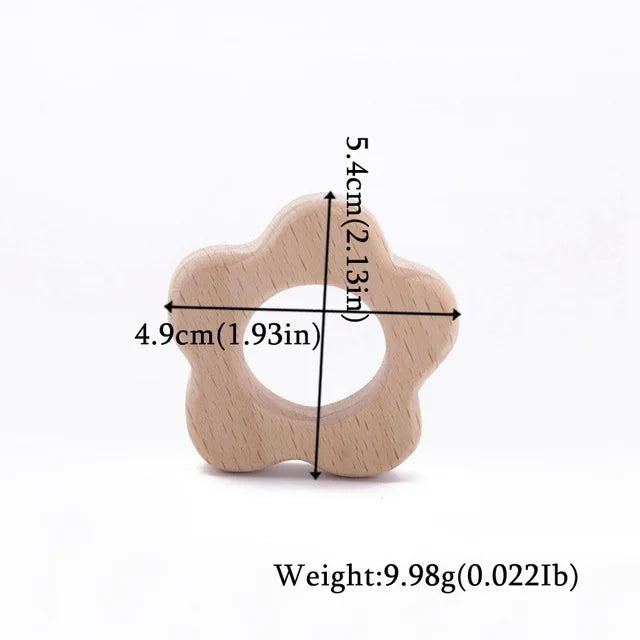 10pc Wooden Teether Animals Beech Teething Grasping Wooden Animal Toy Rodent Baby Teether Pendant DIY  Pacifier Chain Kids Goods