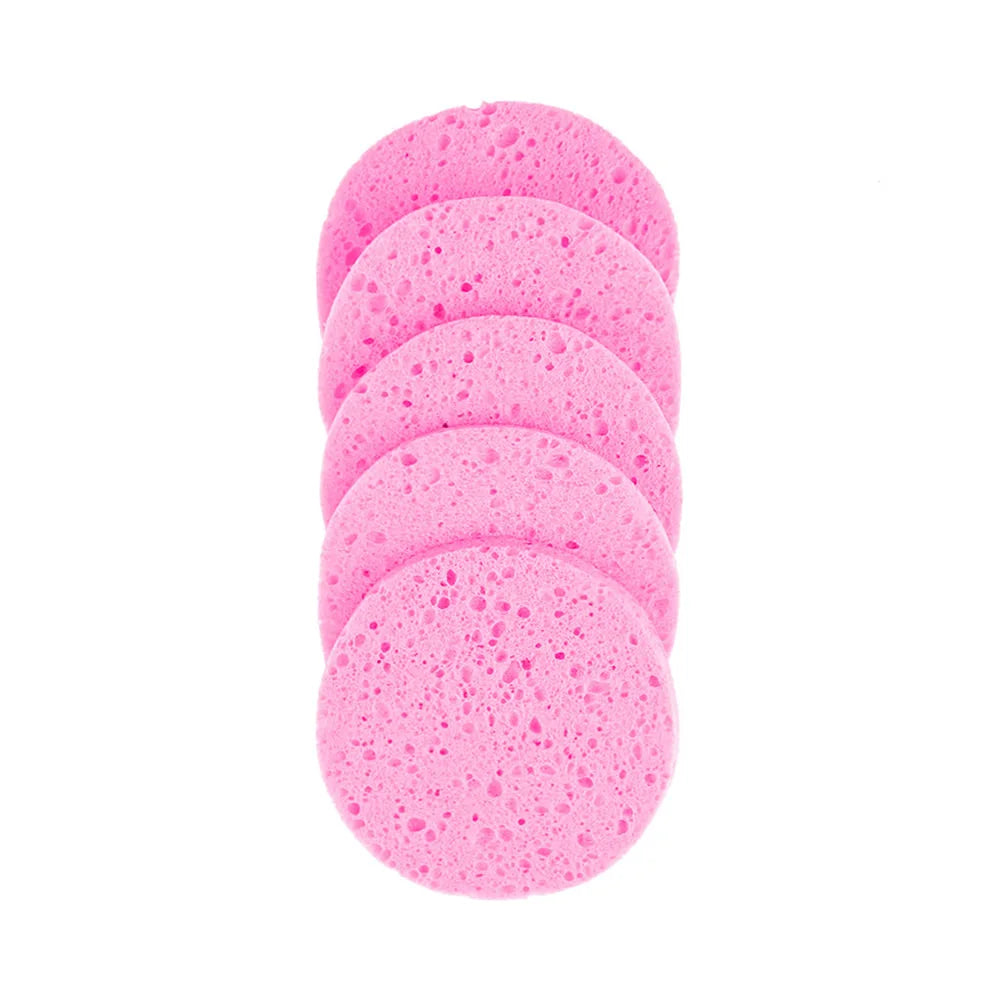 5/10pcs 6/7/8/9cm Face Round Makeup Remover Tool Natural Wood Pulp Sponge Cellulose Compress Cosmetic Puff Facial Cleaning Spong