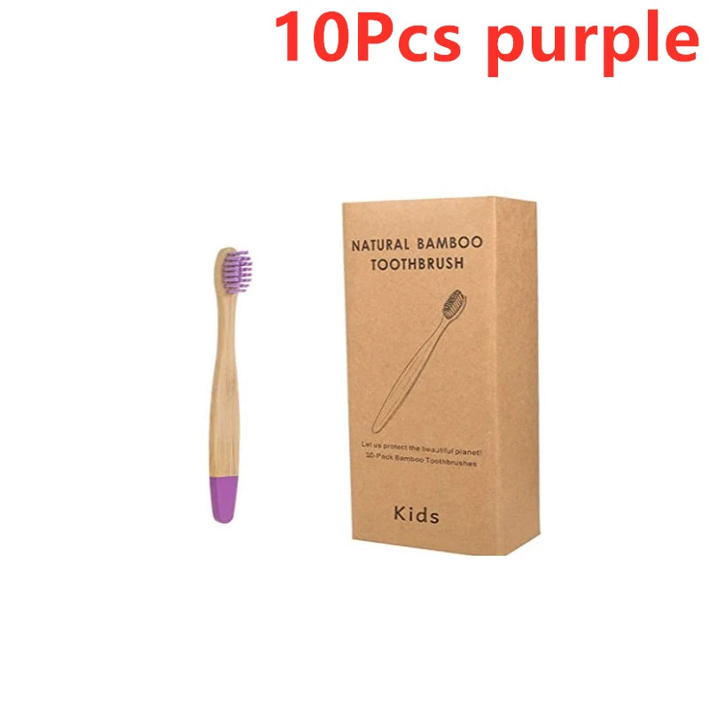 New  Organic Children's Bamboo Toothbrush ten Colors Soft Fibre Bristles Biodegradable Handle Eco Friendly Kids Toothbrushes