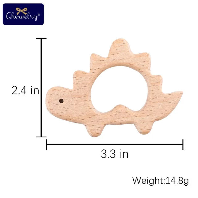 10pc Wooden Teether Animals Beech Teething Grasping Wooden Animal Toy Rodent Baby Teether Pendant DIY  Pacifier Chain Kids Goods