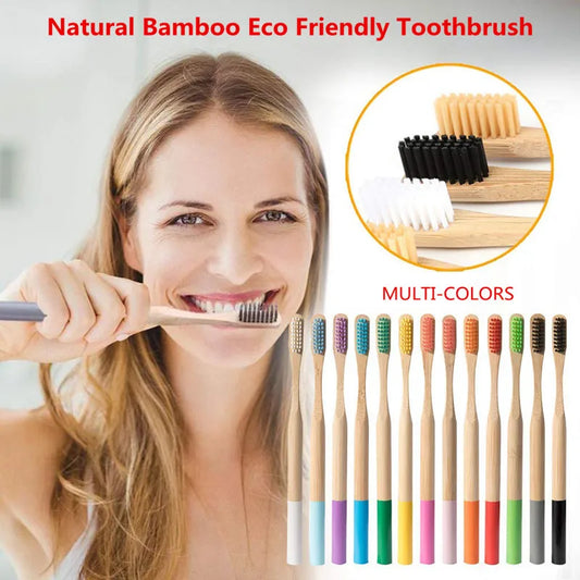 5 or 10 Pcs/Set Environmental Bamboo Fiber Toothbrush For Oral Health Low Carbon Medium Soft Bristle Wood Handle Toothbrush