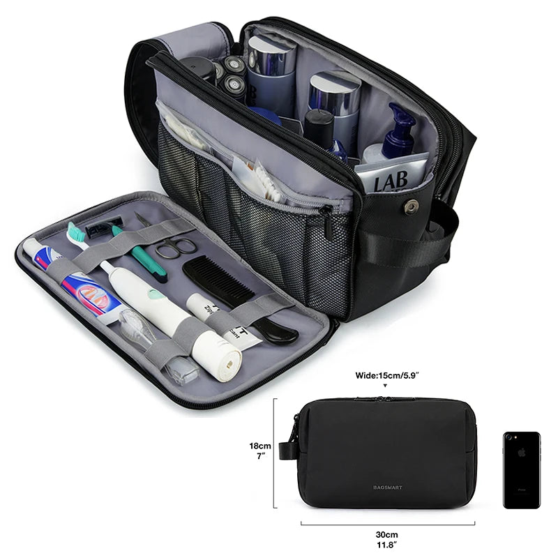 Women's Cosmetic Bag BAGSMART Waterproof Dopp Kit for Travel Lightweight Toiletries Bag for Men Makeup Bag Travel Necessaries
