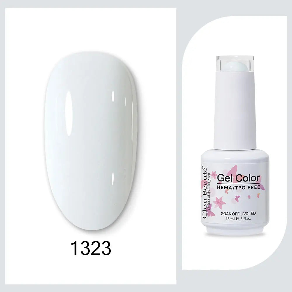 Clou Beaute 15ml HEMA TPO FREE Gel Nail Polish Bright Dark Army Green Gel Lacquer Semi Permanent Art Organic  Nail Gel Varnish