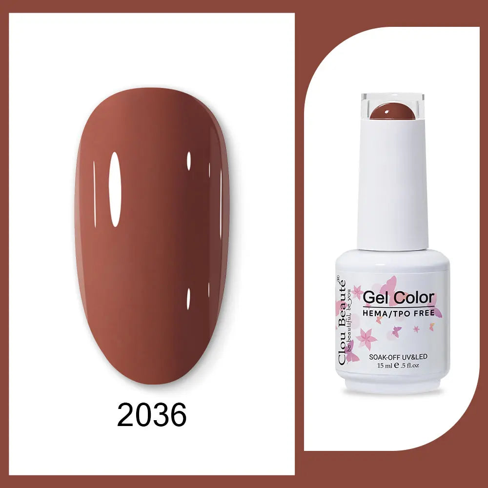 Clou Beaute 15ml HEMA TPO FREE Gel Nail Polish Bright Dark Army Green Gel Lacquer Semi Permanent Art Organic  Nail Gel Varnish