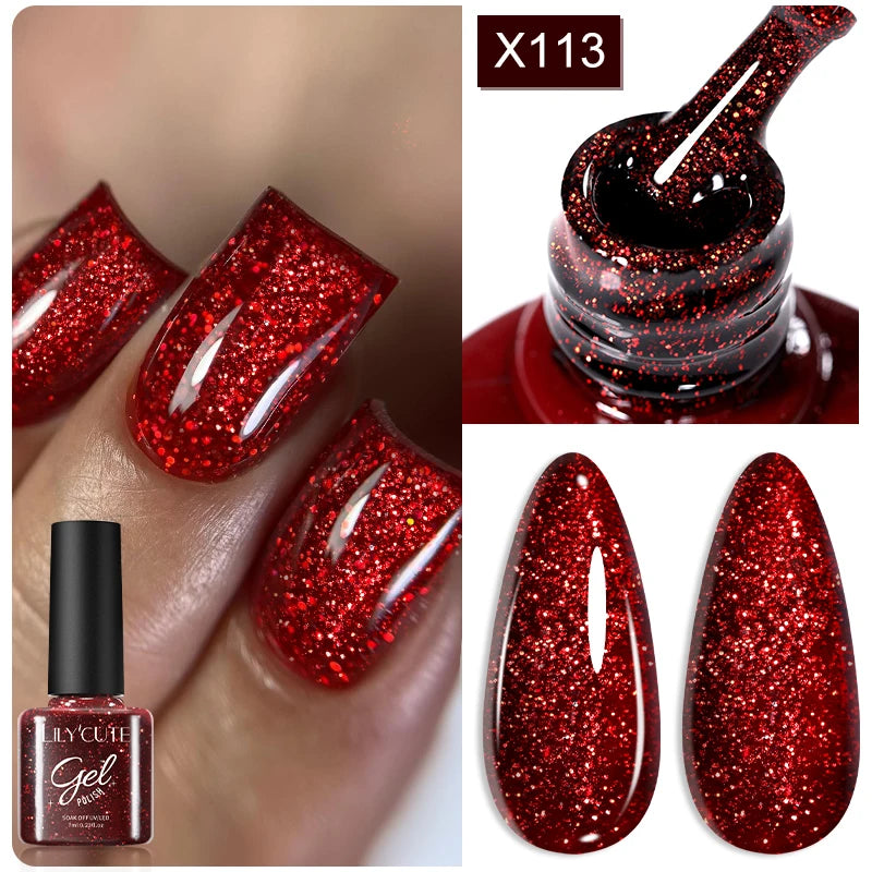 LILYCUTE 7ML Thermal Gel Nail Polish Ultra-thin Temperature Color Changing Gel Polish Semi Permanent UV Gel Nail Art Gel Varnish