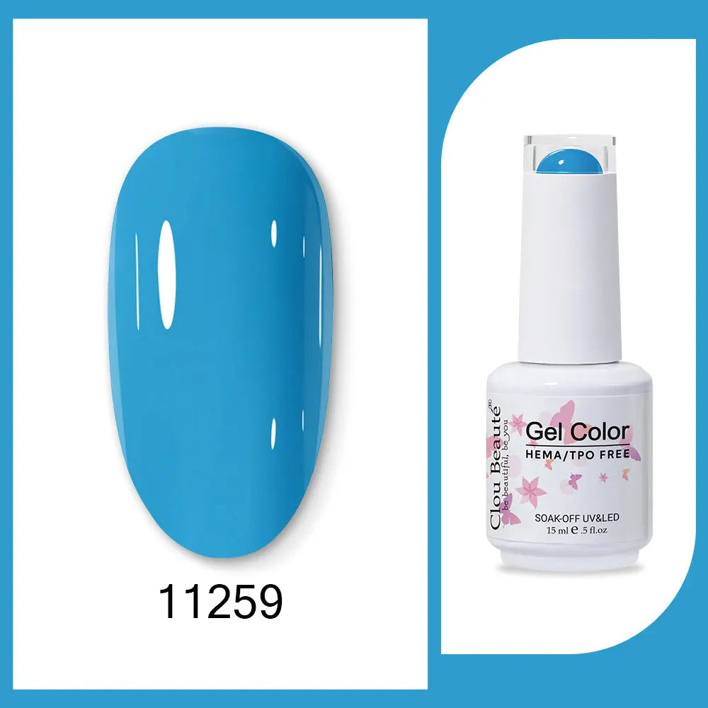 Clou Beaute 15ml HEMA TPO FREE Gel Nail Polish Bright Dark Army Green Gel Lacquer Semi Permanent Art Organic  Nail Gel Varnish