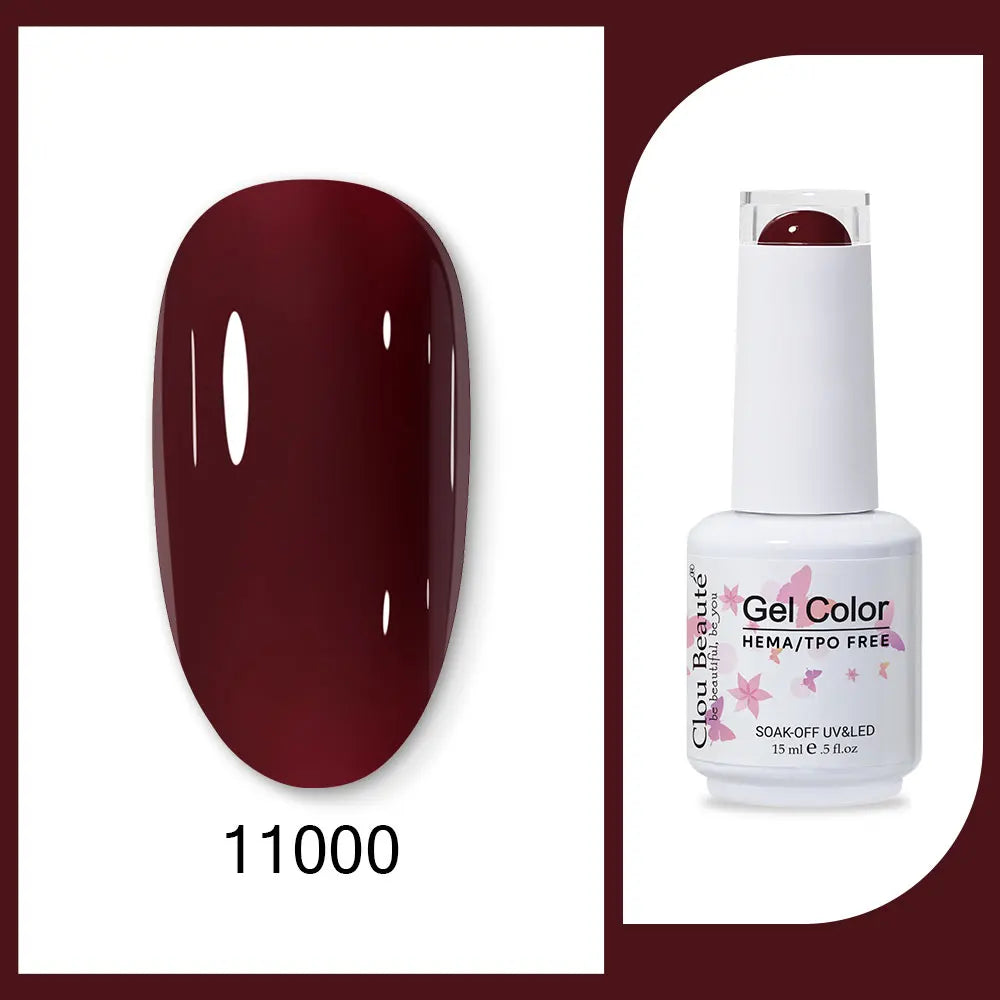 Clou Beaute 15ml HEMA TPO FREE Gel Nail Polish Bright Dark Army Green Gel Lacquer Semi Permanent Art Organic  Nail Gel Varnish