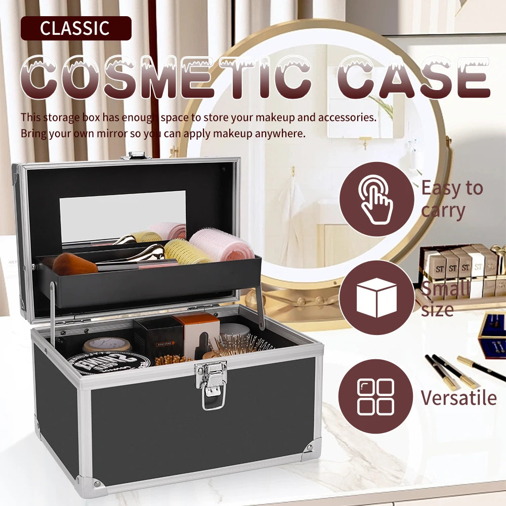 New Small-Scale Large Capacity Make up Case Multi-layer Hairdressing Tool Cosmetics Storage Box Professional Waterproof Supplies