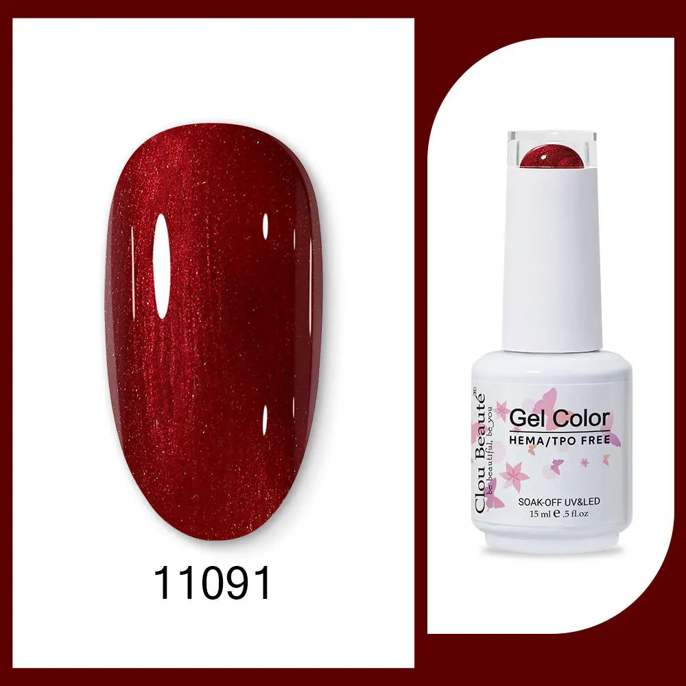 Clou Beaute 15ml HEMA TPO FREE Gel Nail Polish Bright Dark Army Green Gel Lacquer Semi Permanent Art Organic  Nail Gel Varnish