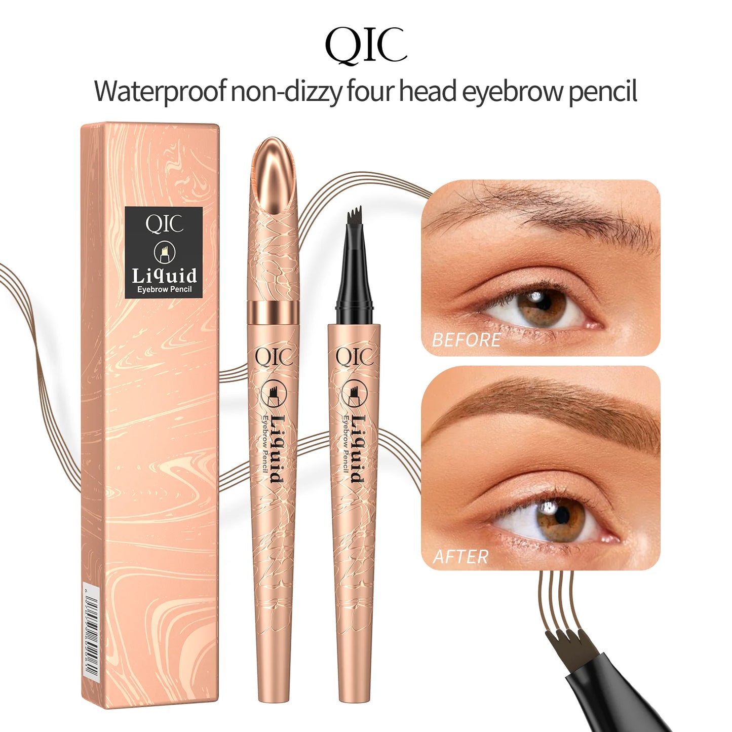 Four-Tip Waterproof Brow Pen
