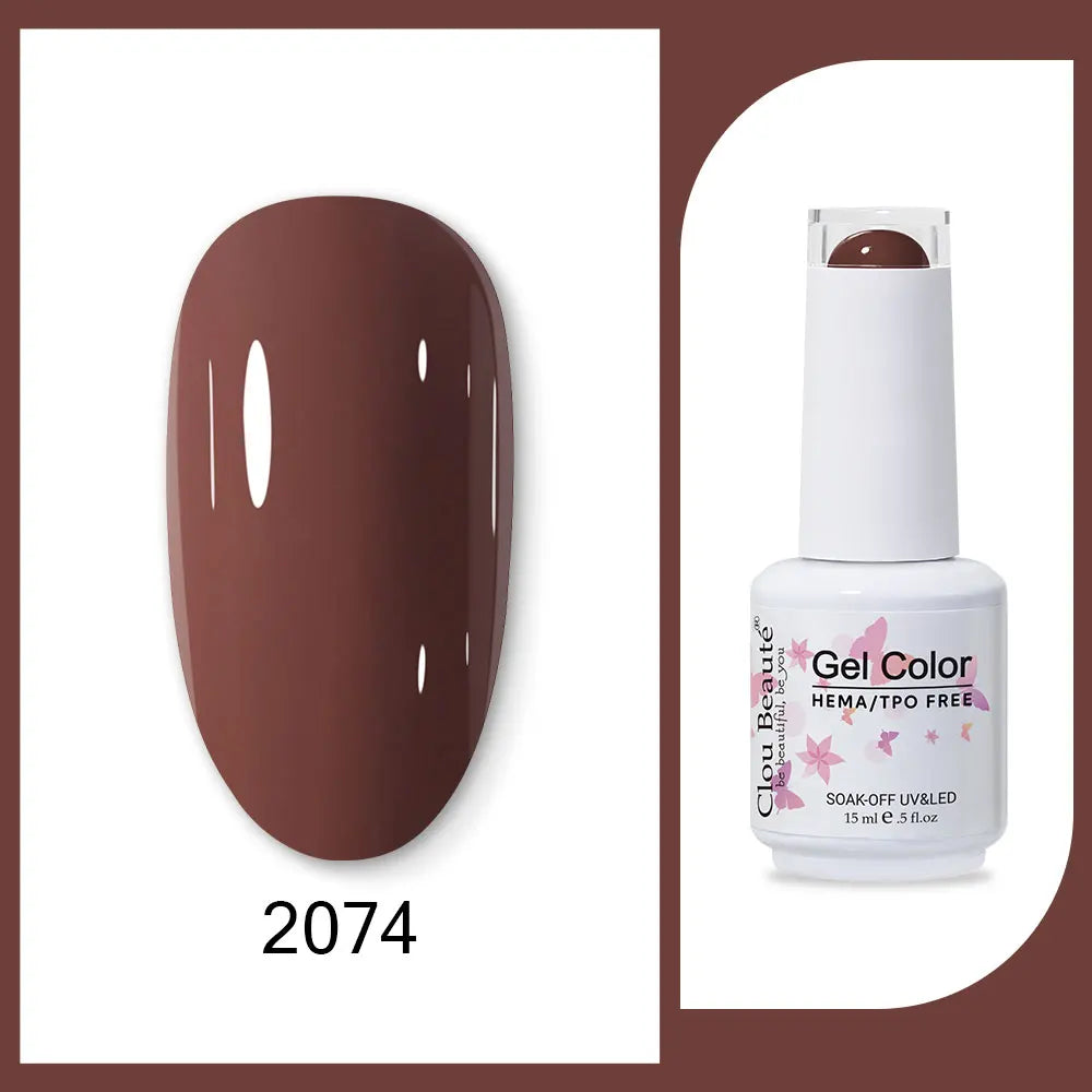 Clou Beaute 15ml HEMA TPO FREE Gel Nail Polish Bright Dark Army Green Gel Lacquer Semi Permanent Art Organic  Nail Gel Varnish