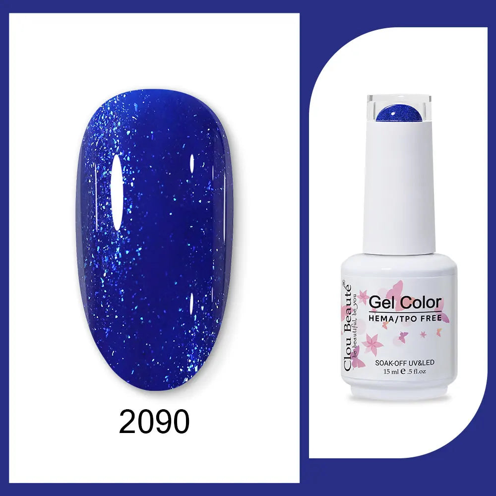 Clou Beaute 15ml HEMA TPO FREE Gel Nail Polish Bright Dark Army Green Gel Lacquer Semi Permanent Art Organic  Nail Gel Varnish