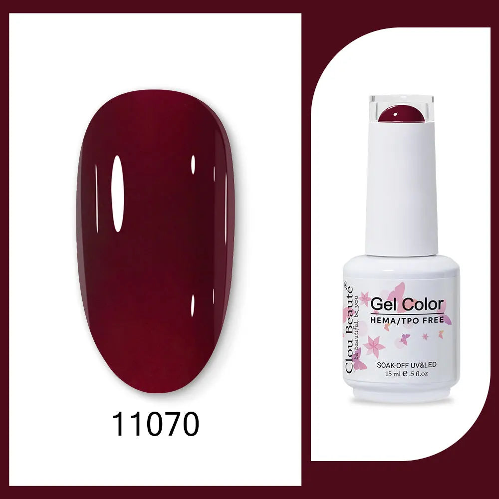 Clou Beaute 15ml HEMA TPO FREE Gel Nail Polish Bright Dark Army Green Gel Lacquer Semi Permanent Art Organic  Nail Gel Varnish