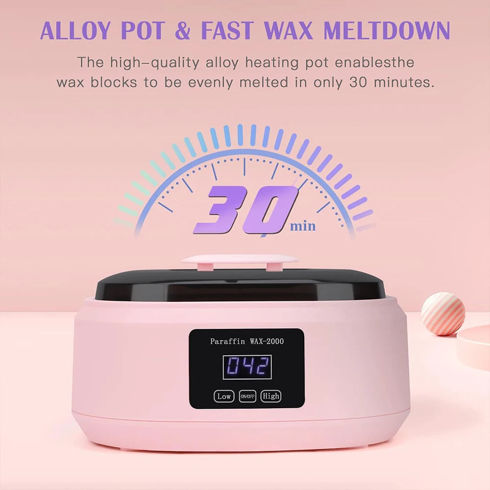 200W Wax Heater Hands Feet Bath Body Hair Removal Digital Timing Melting Wax Bean Therapy Machine Men Women Spa Smooth Skin Care