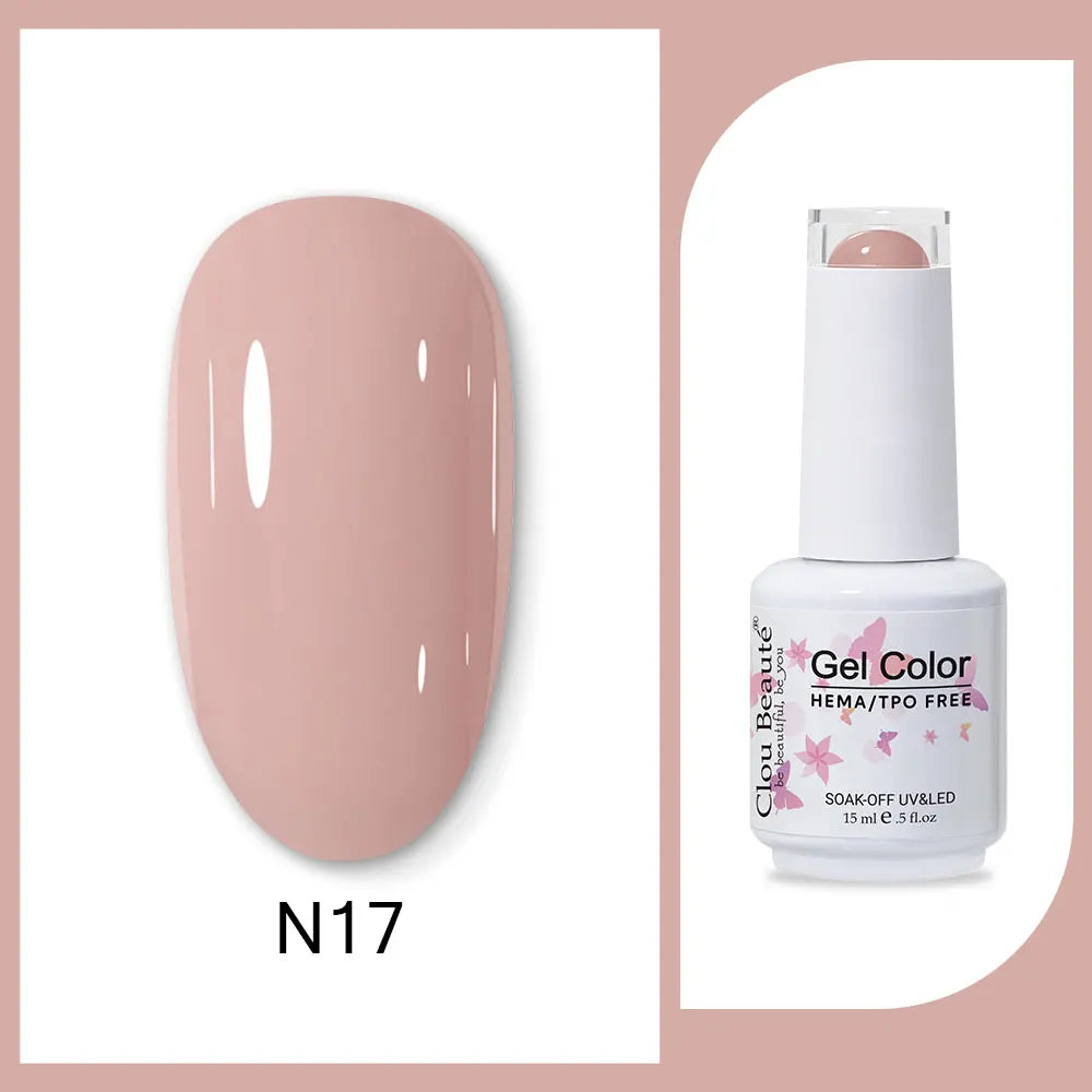 Clou Beaute 15ml HEMA TPO FREE Gel Nail Polish Bright Dark Army Green Gel Lacquer Semi Permanent Art Organic  Nail Gel Varnish