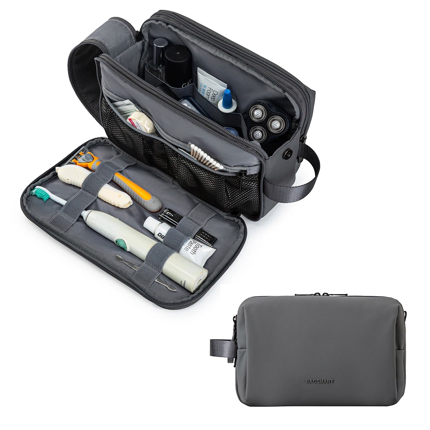 Women's Cosmetic Bag BAGSMART Waterproof Dopp Kit for Travel Lightweight Toiletries Bag for Men Makeup Bag Travel Necessaries