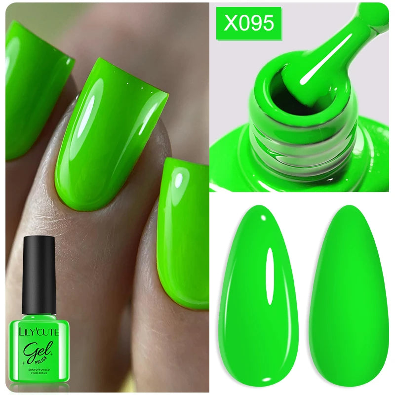 LILYCUTE 7ML Thermal Gel Nail Polish Ultra-thin Temperature Color Changing Gel Polish Semi Permanent UV Gel Nail Art Gel Varnish