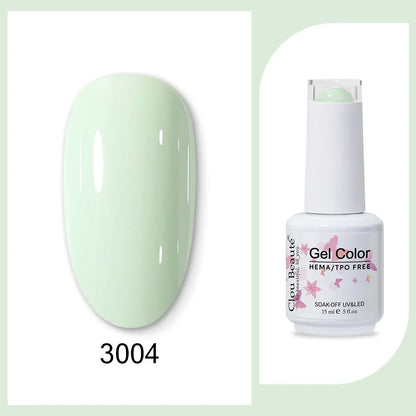 Clou Beaute 15ml HEMA TPO FREE Gel Nail Polish Bright Dark Army Green Gel Lacquer Semi Permanent Art Organic  Nail Gel Varnish