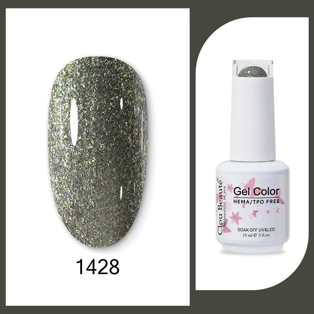 Clou Beaute 15ml HEMA TPO FREE Gel Nail Polish Bright Dark Army Green Gel Lacquer Semi Permanent Art Organic  Nail Gel Varnish