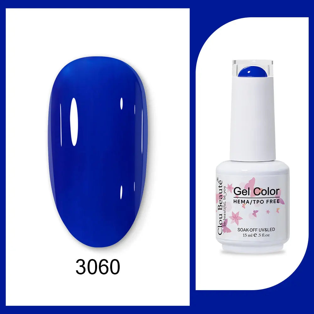 Clou Beaute 15ml HEMA TPO FREE Gel Nail Polish Bright Dark Army Green Gel Lacquer Semi Permanent Art Organic  Nail Gel Varnish