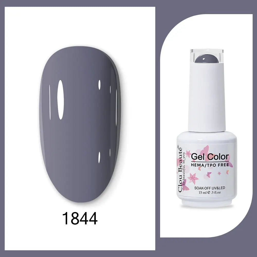 Clou Beaute 15ml HEMA TPO FREE Gel Nail Polish Bright Dark Army Green Gel Lacquer Semi Permanent Art Organic  Nail Gel Varnish