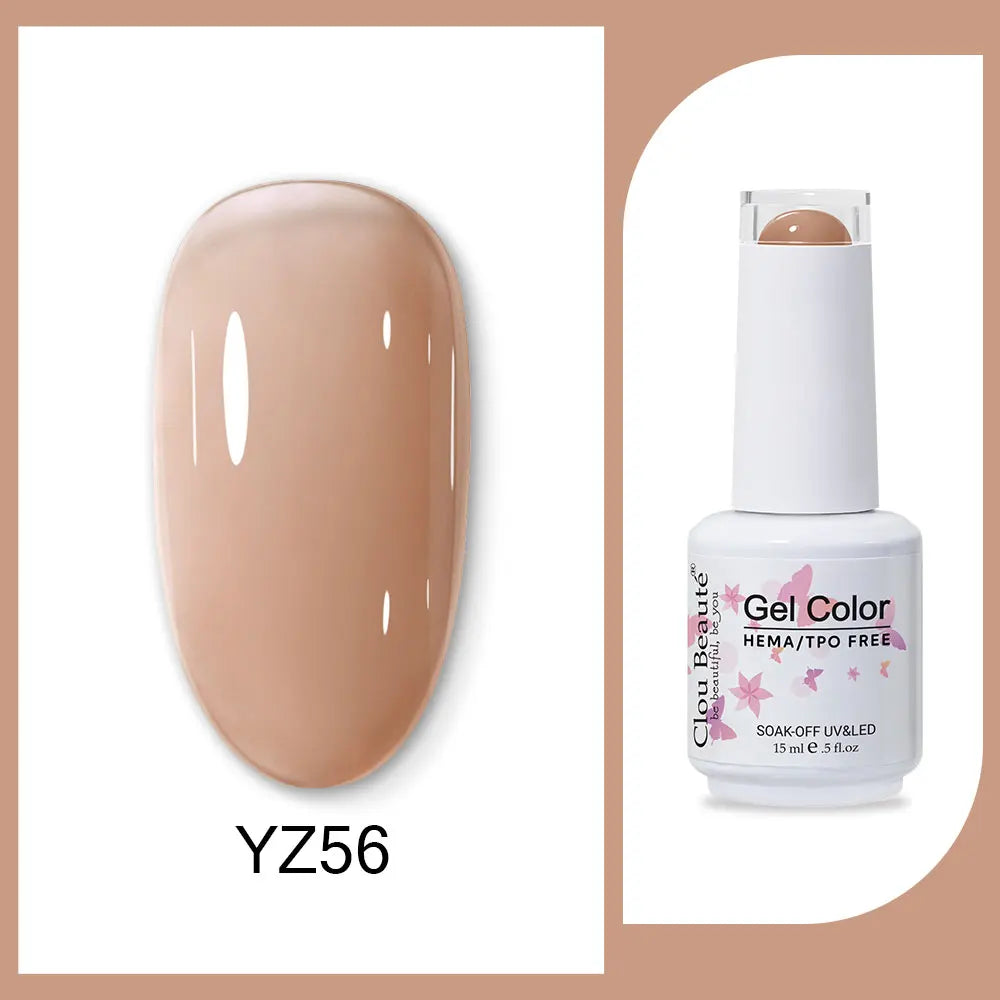 Clou Beaute 15ml HEMA TPO FREE Gel Nail Polish Bright Dark Army Green Gel Lacquer Semi Permanent Art Organic  Nail Gel Varnish