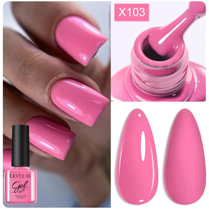 LILYCUTE 7ML Thermal Gel Nail Polish Ultra-thin Temperature Color Changing Gel Polish Semi Permanent UV Gel Nail Art Gel Varnish