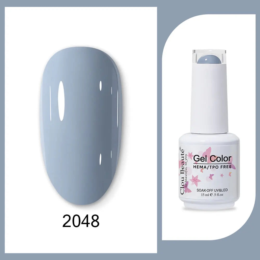 Clou Beaute 15ml HEMA TPO FREE Gel Nail Polish Bright Dark Army Green Gel Lacquer Semi Permanent Art Organic  Nail Gel Varnish