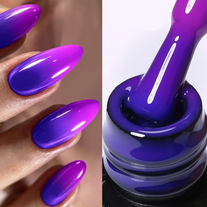 LILYCUTE 7ML Thermal Gel Nail Polish Ultra-thin Temperature Color Changing Gel Polish Semi Permanent UV Gel Nail Art Gel Varnish
