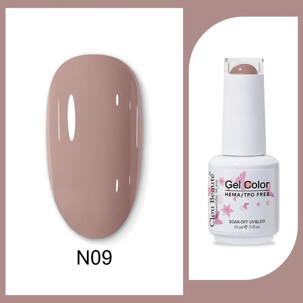 Clou Beaute 15ml HEMA TPO FREE Gel Nail Polish Bright Dark Army Green Gel Lacquer Semi Permanent Art Organic  Nail Gel Varnish