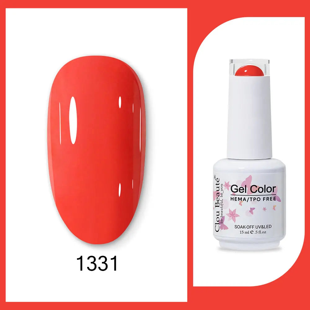 Clou Beaute 15ml HEMA TPO FREE Gel Nail Polish Bright Dark Army Green Gel Lacquer Semi Permanent Art Organic  Nail Gel Varnish