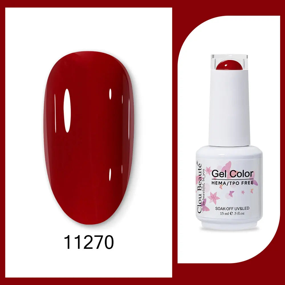 Clou Beaute 15ml HEMA TPO FREE Gel Nail Polish Bright Dark Army Green Gel Lacquer Semi Permanent Art Organic  Nail Gel Varnish
