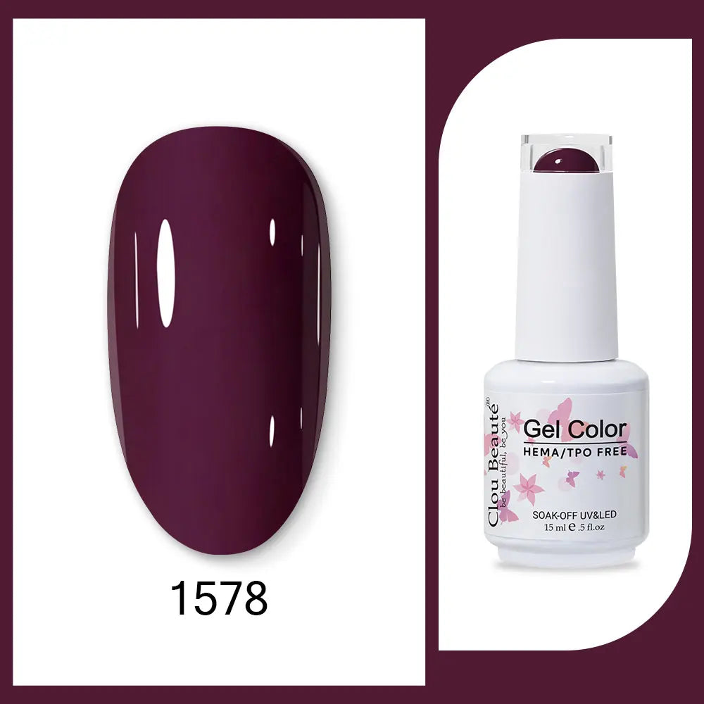Clou Beaute 15ml HEMA TPO FREE Gel Nail Polish Bright Dark Army Green Gel Lacquer Semi Permanent Art Organic  Nail Gel Varnish