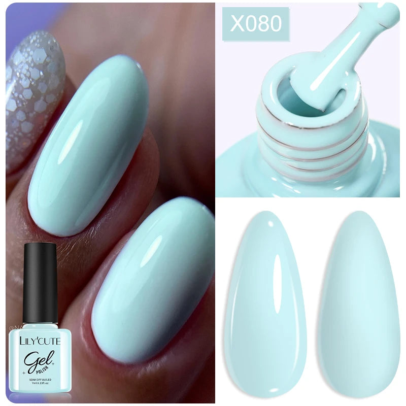 LILYCUTE 7ML Thermal Gel Nail Polish Ultra-thin Temperature Color Changing Gel Polish Semi Permanent UV Gel Nail Art Gel Varnish