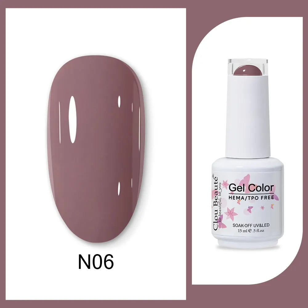 Clou Beaute 15ml HEMA TPO FREE Gel Nail Polish Bright Dark Army Green Gel Lacquer Semi Permanent Art Organic  Nail Gel Varnish
